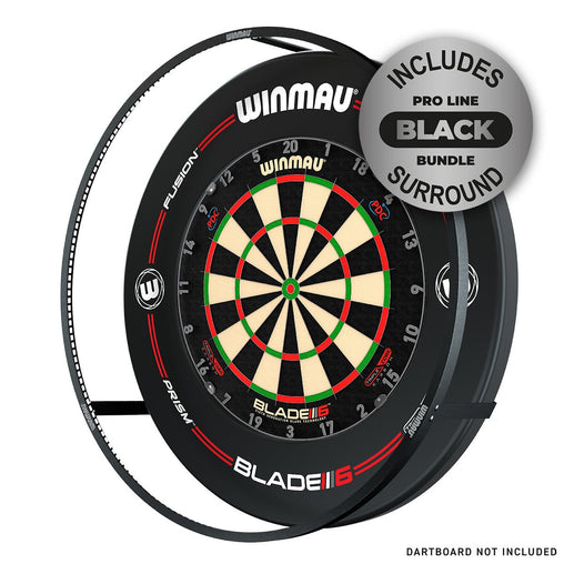 Winmau - Winmau Plasma Dartboard LED Beleuchtung & Black Proline Surround Bundle - Dart Boards & Zubehör - FutureDart