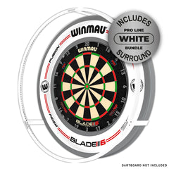 Winmau Plasma ICE Dartboard LED Beleuchtung & Grey/White Pro - Line Surround Bundle - FutureDart