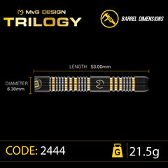Winmau MvG Trilogy Steeldarts 21.5g, 23g, 24g