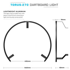 MISSION Torus 270 degree dartboard lighting LED