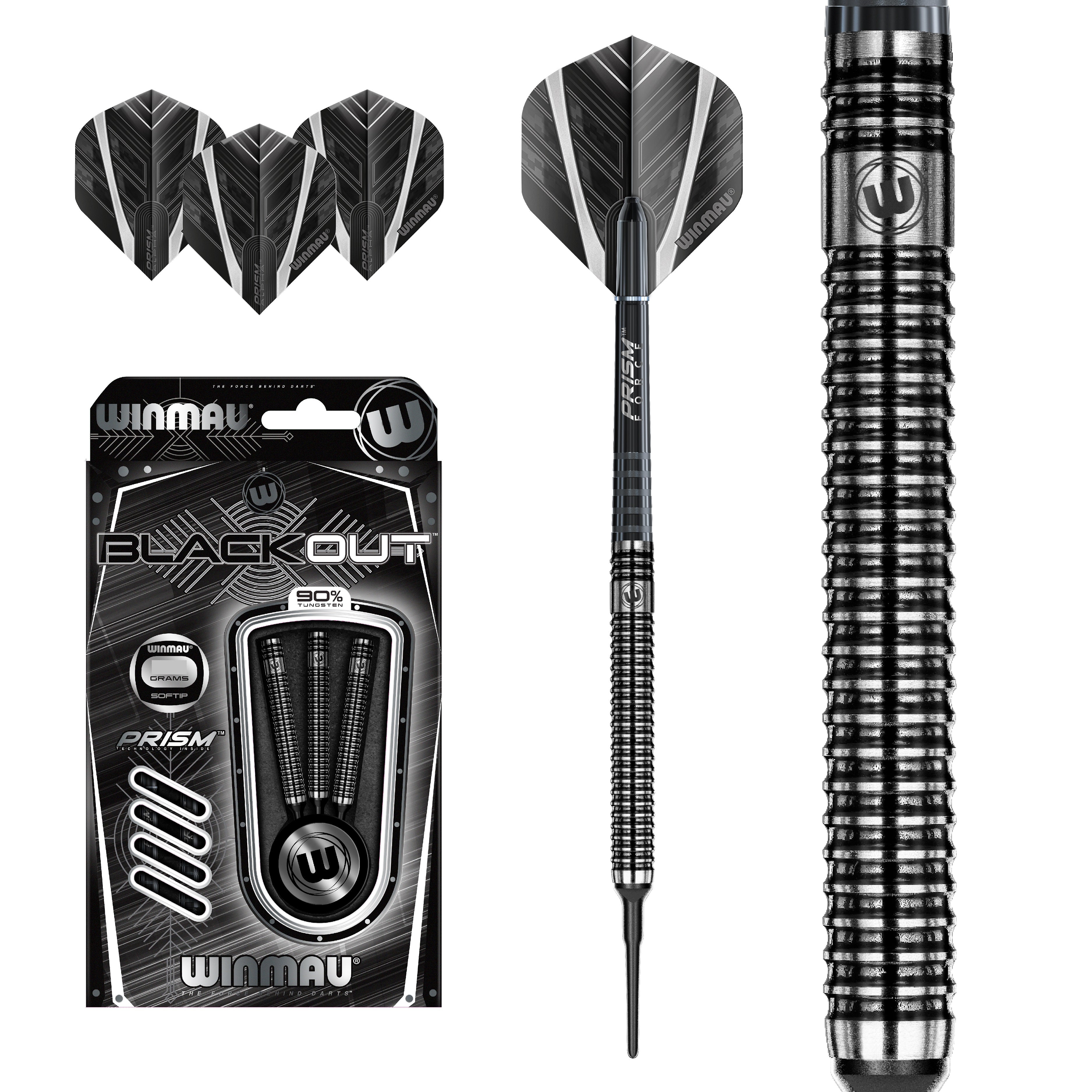 Miękkie rzutki Winmau Blackout 18g, 20g