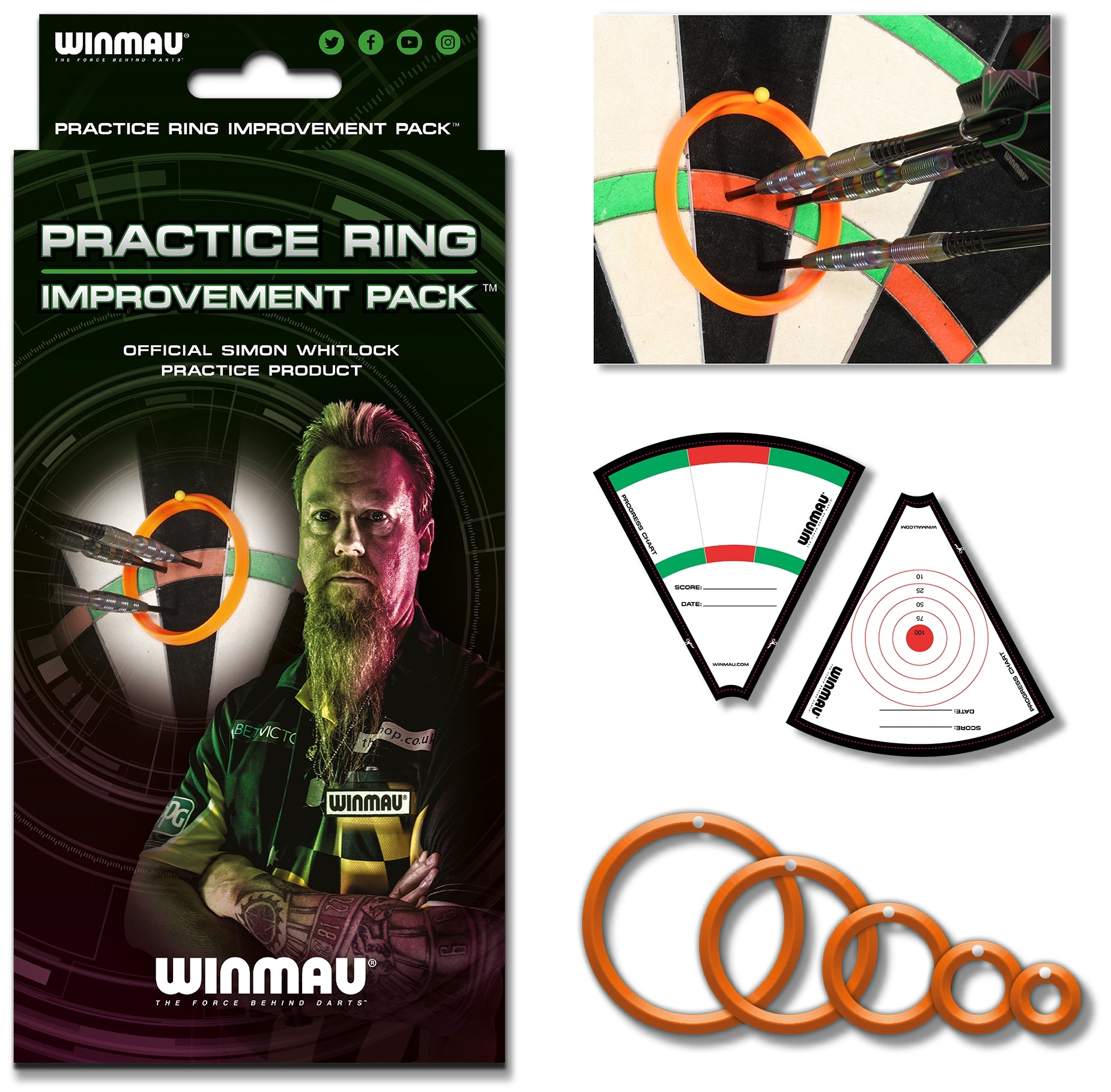Pierścienie treningowe Winmau Simon Whitlock Practice Rings