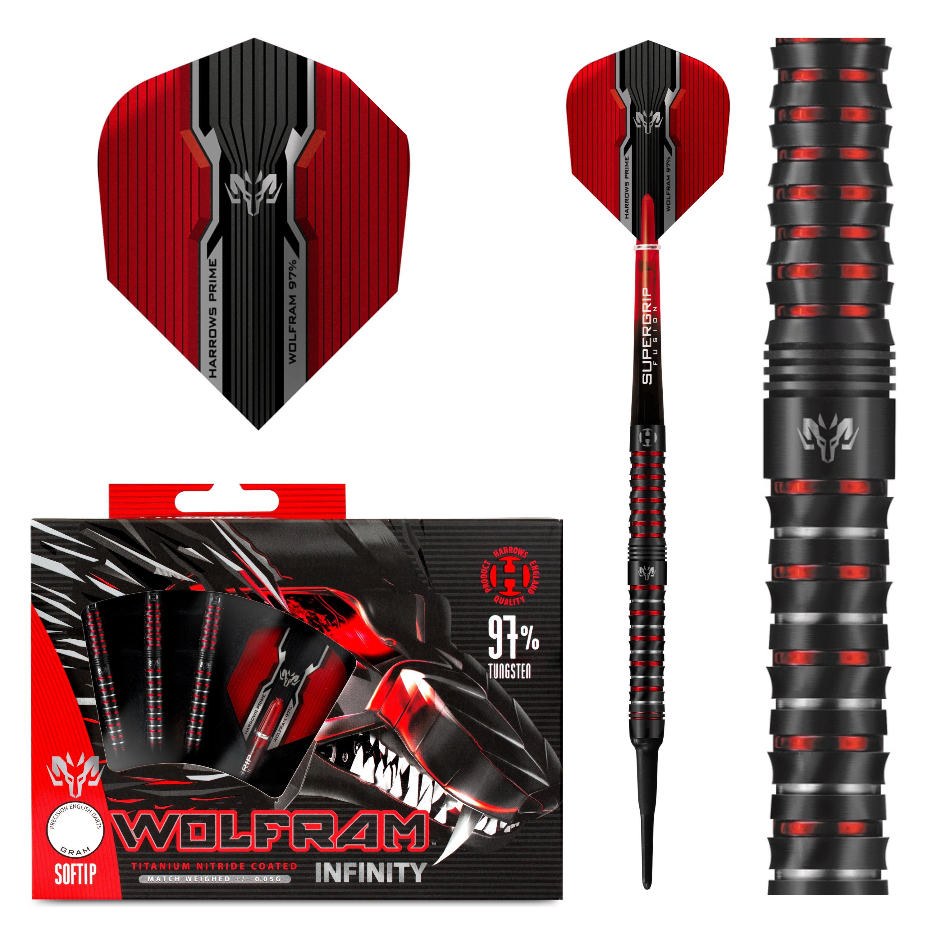 Harrows Tungsten Infinity 97% Tungsten Soft Dart 18g, 20g