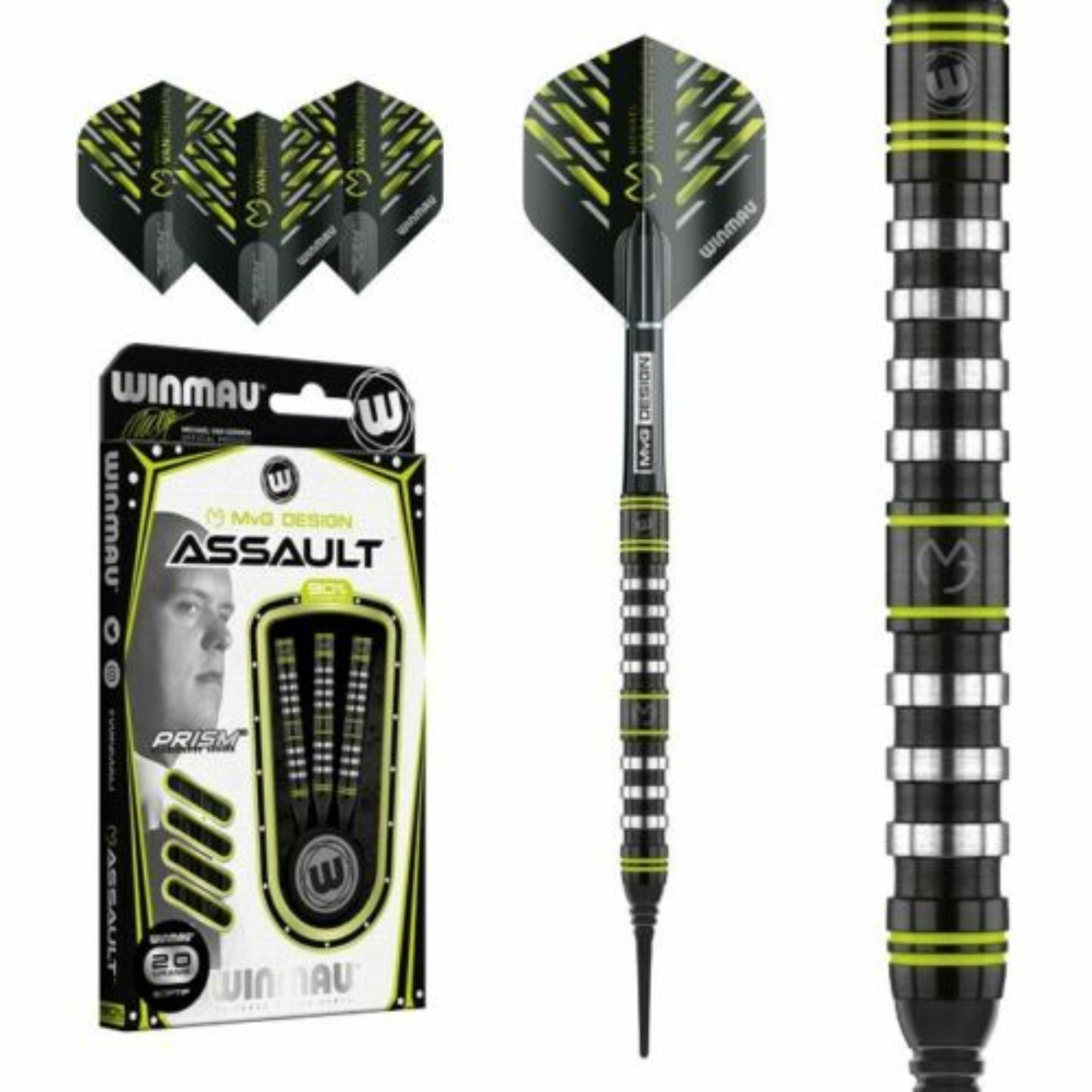 Winmau Michael van Gerwen MvG Assault 90% miękkie rzutki 20g, 22g