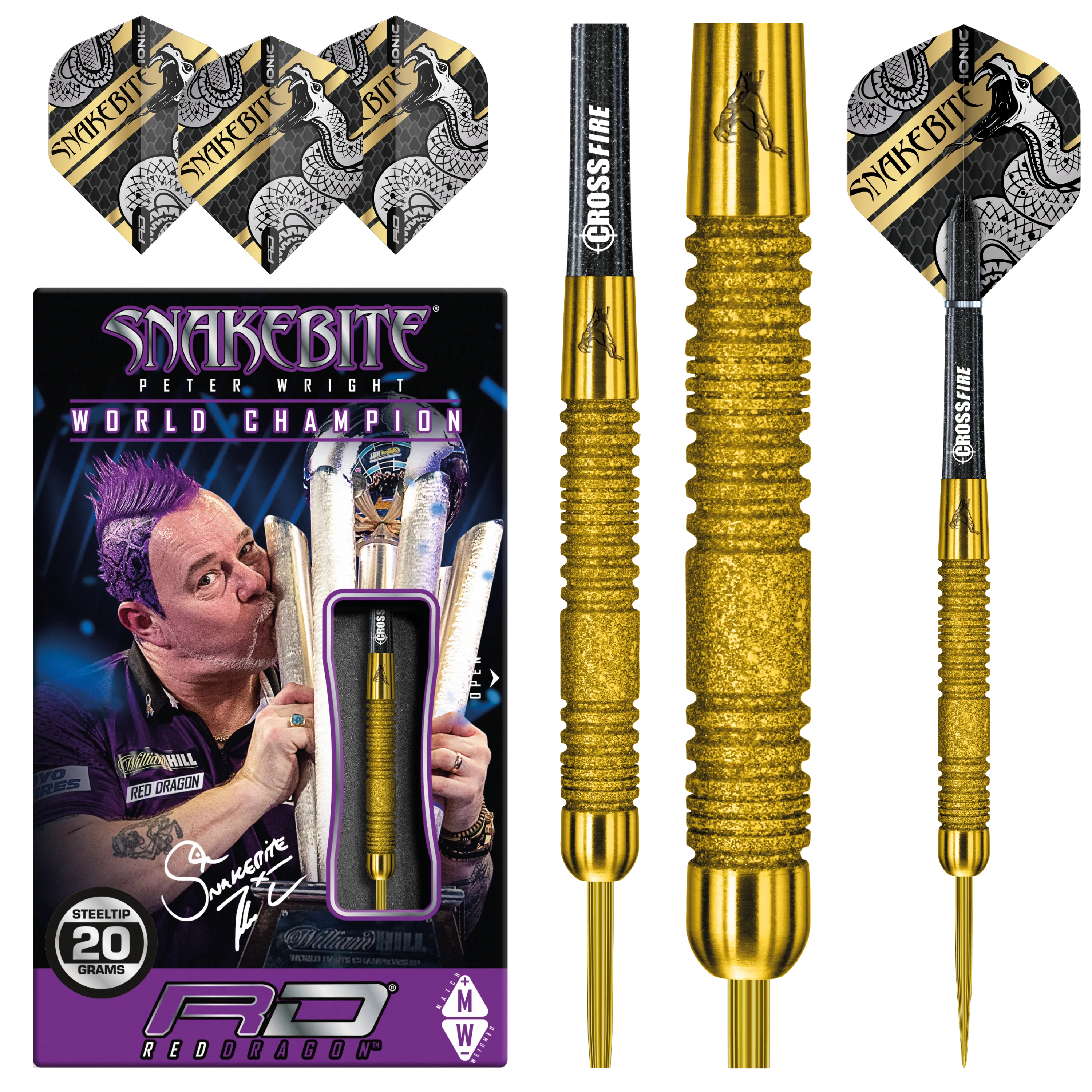 Red Dragon Peter Wright Euro 11 Element Gold PC 20 Steeldarts 20g, 24g
