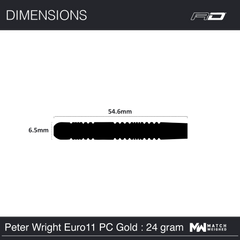 Red Dragon Peter Wright Euro 11 Element Gold PC 20 Steeldarts 20g, 24g