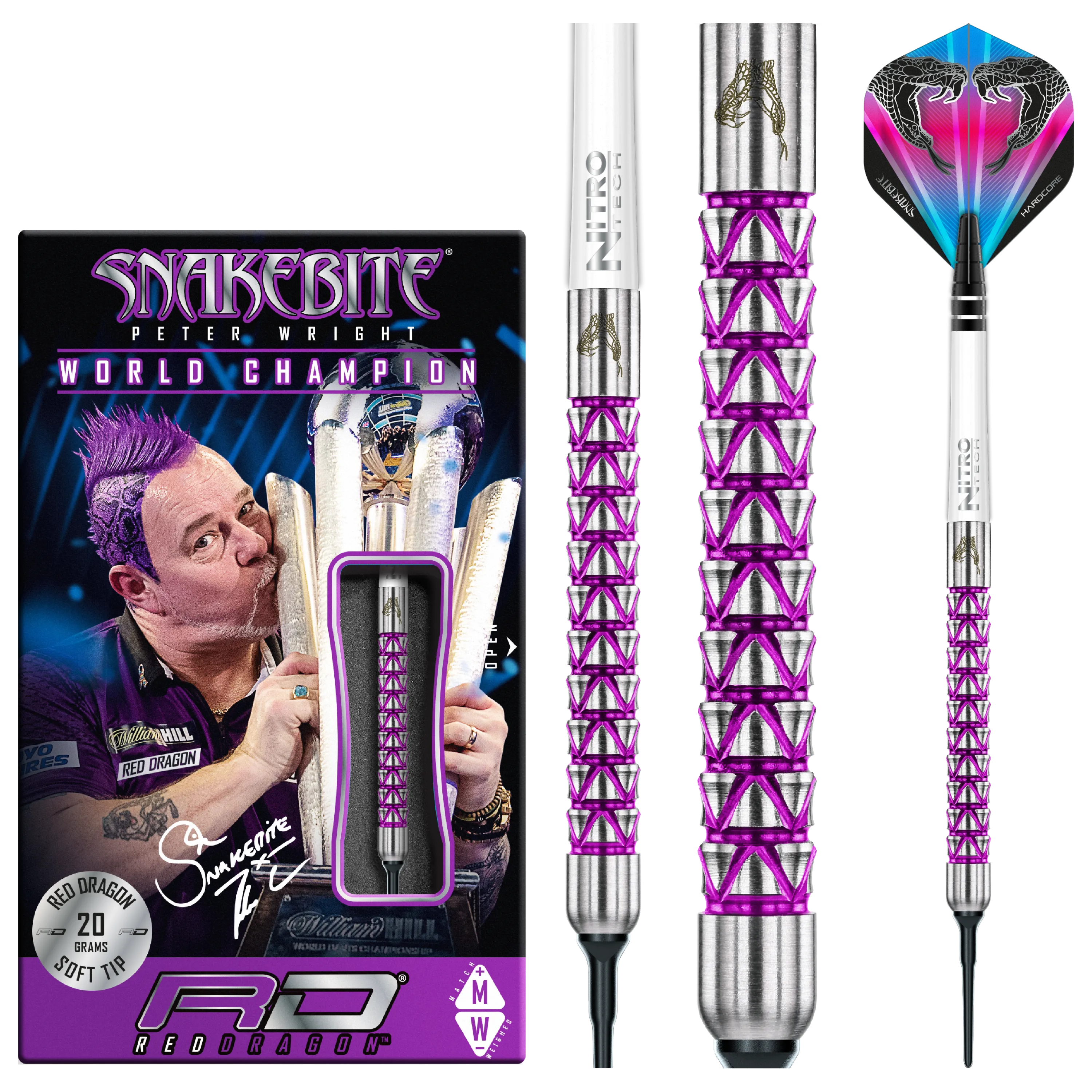Red Dragon Peter Wright Snakebite Vyper Softdarts 20g, 21g, 22g