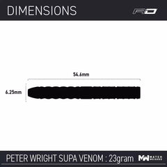 Red Dragon Peter Wright Supa Venom steel darts 21g, 22g, 23g, 24g