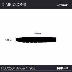Red Dragon Artura Shocking Pink Steeldarts 24g, 26g