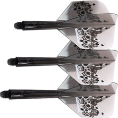 Condor Zero Stress Crown Small Shape Flight Stems Shafts - Clear Black - S= 21.5mm - FutureDart