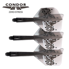 Condor Zero Stress Crown Small Shape Flight Stems Shafts - Clear Black - S= 21.5mm - FutureDart