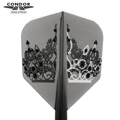 Condor Zero Stress Crown Small Shape Flight Stems Shafts - Clear Black - S= 21.5mm - FutureDart