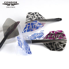 Condor Zero Stress Graffiti Small Shape Flight Stems Shafts - Clear Black - S= 21.5mm - FutureDart