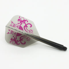 Condor Zero Stress Lion Zebra Small Shape Flight Stems Shafts - Clear Black - S= 21.5mm - FutureDart
