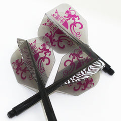 Condor Zero Stress Lion Zebra Small Shape Flight Stems Shafts - Clear Black - S= 21.5mm - FutureDart