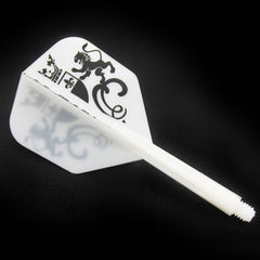 Condor Zero Stress Lion Zebra Small Shape Flight Stems Shafts - White - S= 21.5mm - FutureDart