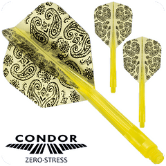 Condor Zero Stress Paisley Small Shape Flight Stems Shafts - Yellow - S= 21.5mm - FutureDart
