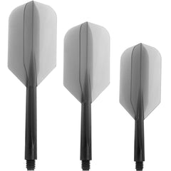 Condor Zero Stress Slim Shape Flight Stems Shafts - Clear Black - S 21.5 mm - FutureDart