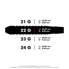 Harrows Dave Chisnall Chizzy Steeldarts 21g, 22g, 23g, 24g - 21g - FutureDart