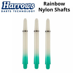 Harrows Rainbow Nylon Shafts - Short 35mm - Green - FutureDart