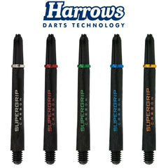 Harrows Supergrip Carbon Shafts mit Ring - Schwarz/Silber - Short 33mm - FutureDart