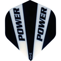 McCoy Power Max Dart Flights - 150 Micron - No2 - Std - Solid - 2 Colour - Black White - FutureDart