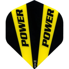 McCoy Power Max Dart Flights - 150 Micron - No2 - Std - Solid - 2 Colour - Black Yellow - FutureDart