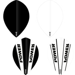 McCoy Power Max Dart Flights - 150 Micron - Pear - Solid - Black - FutureDart