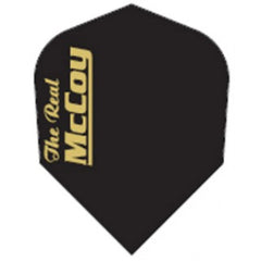 McCoy The Real McCoy Dart Flights - 100 Micron - No2 - Std - Black - GoldText - FutureDart