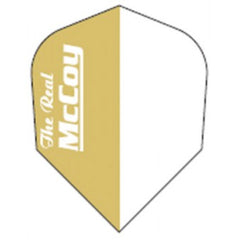 McCoy The Real McCoy Dart Flights - 100 Micron - No2 - Std - BlackGold - WhiteText - FutureDart
