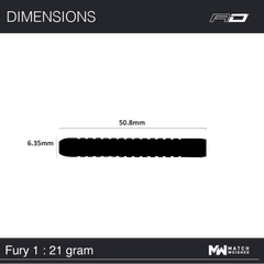 Red Dragon Fury 1 Steeldarts 21g, 23g, 25g - 21g - FutureDart