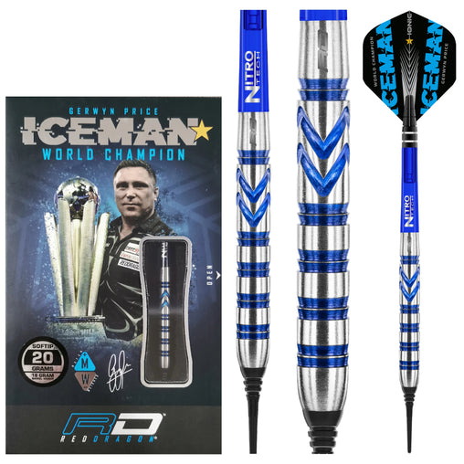 Red Dragon Gerwyn Price Blue Iceman Originals Softdarts 20g, 22g - 20g - FutureDart