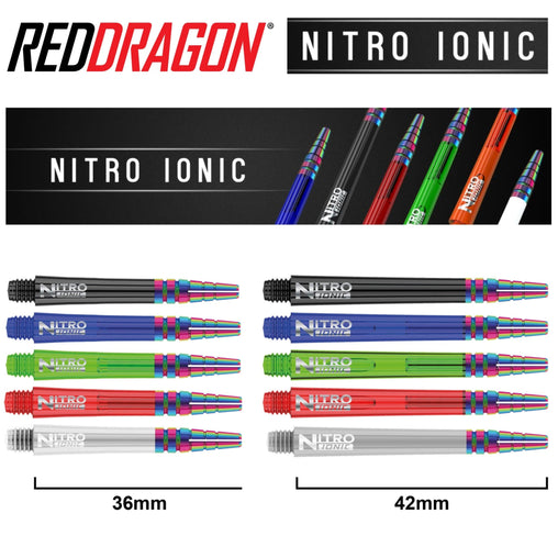 Red Dragon Nitro Ionic Shaft - Black - Short 36mm - FutureDart