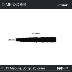 Red Dragon Peter Wright PL 15 Medusa Softdarts 20g - FutureDart