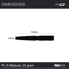 Red Dragon Peter Wright PL 15 Medusa Steeldarts 22g, 23g, 24g - 22g - FutureDart