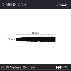 Red Dragon Peter Wright PL 15 Medusa Steeldarts 22g, 23g, 24g - 22g - FutureDart