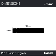 Red Dragon Peter Wright Snakebite PL 15 Silver Softdarts 18g - FutureDart