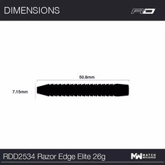 Red Dragon Razor Edge Elite Steeldarts 22g, 24g, 26g - 22g - FutureDart