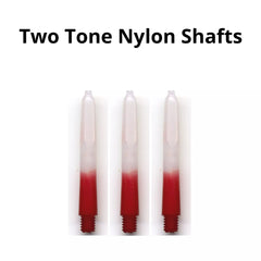 Two Tone Nylon Shafts - Short 35mm - Red - FutureDart