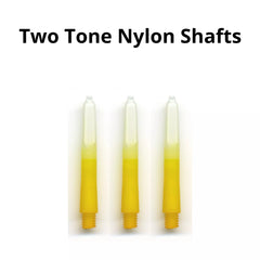 Two Tone Nylon Shafts - Short 35mm - Yellow - FutureDart