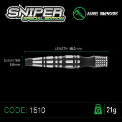Rzutki stalowe Winmau Sniper Special Edition V2 21g, 23g