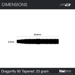 Red Dragon Dragonfly 95 Black - Tapered Steeldarts 23g, 25g