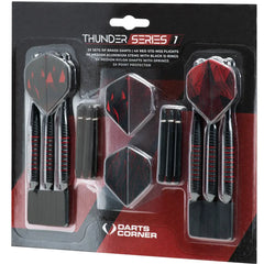 Thunder Series 1 - Steeldarts Brass - 2 Sets Darts - M3 - Black & Red - 23g