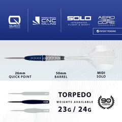 Harrows GEO Torpedo Quick Point Steeldarts 23g, 24g