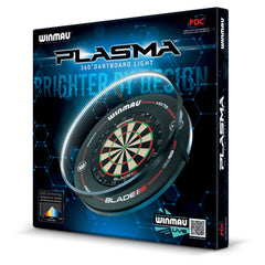 Winmau Plasma Dartboard LED Beleuchtung & Black Proline Surround Bundle