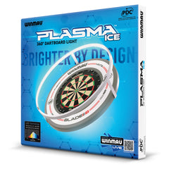 Winmau Plasma ICE Dartboard LED Beleuchtung & Grey/White Pro-Line Surround Bundle