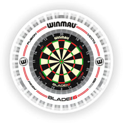 Winmau Plasma ICE Dartboard LED Beleuchtung & Grey/White Pro-Line Surround Bundle