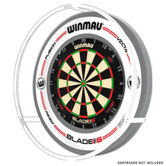 Winmau Plasma ICE Dartboard LED Beleuchtung & Grey/White Pro-Line Surround Bundle