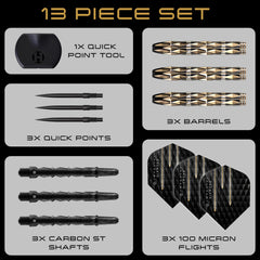 Harrows Imperial Diamond Quick Point Steeldarts 90% Wolfram