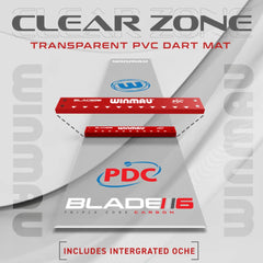 Winmau Clearzone PVC Dart Mat Dartteppich Dartmatte mit integrierter Oche